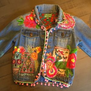 Amazing embroidered kids jean jacket